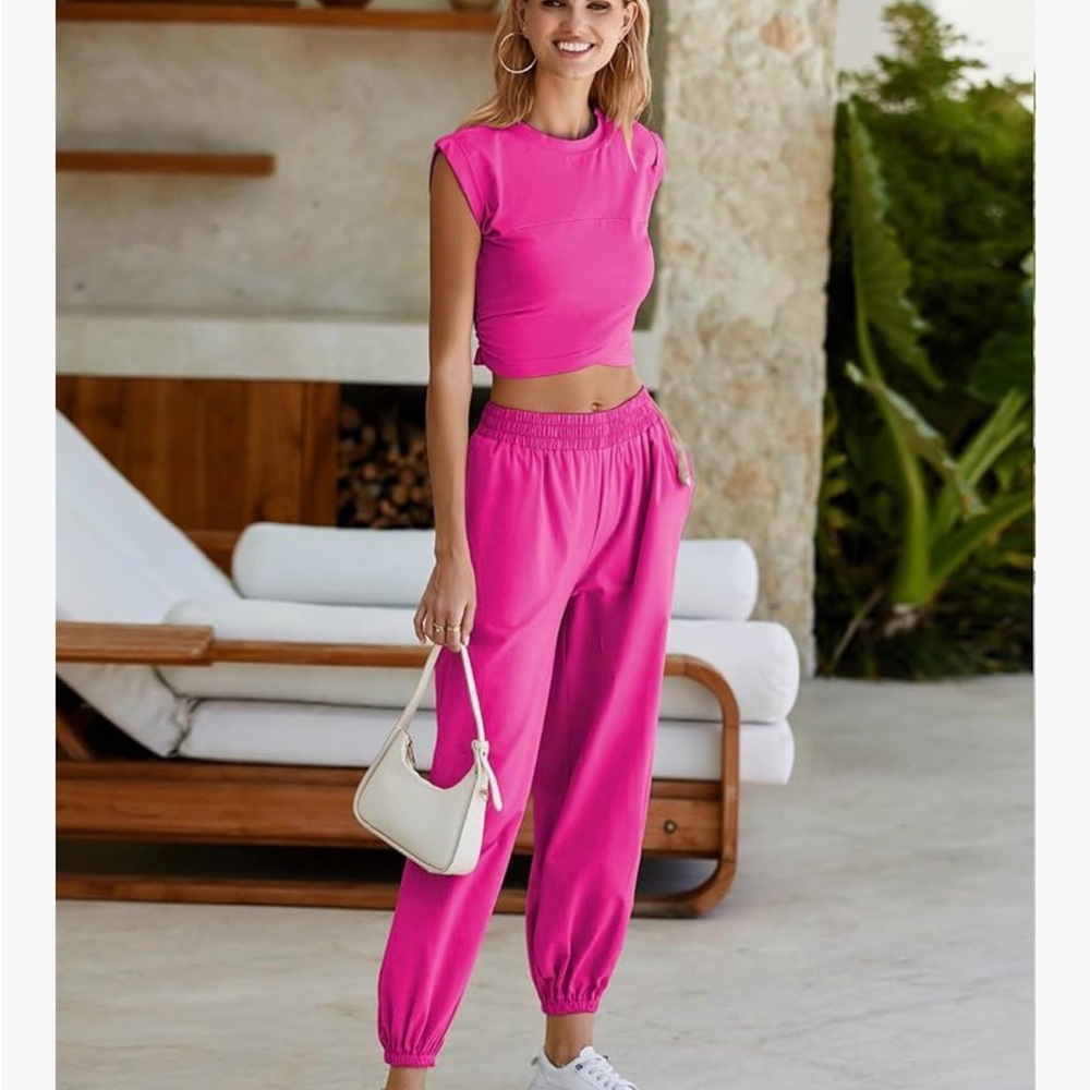 Women's Hot Pink Jogger Set